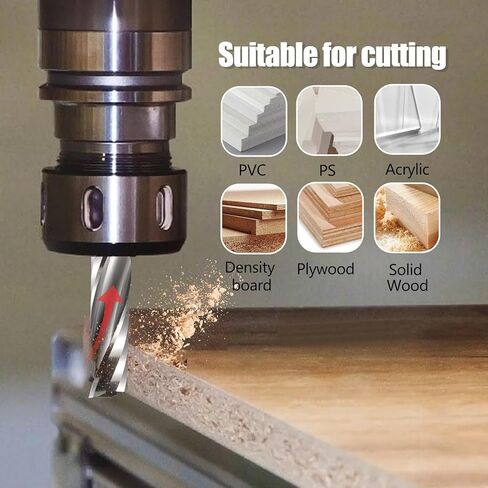 3.175 X 22mm Single Flute Spiral CNC Router Bits Milling Cutter Up Cut Router Bit for Wood End Mill in Kuwait