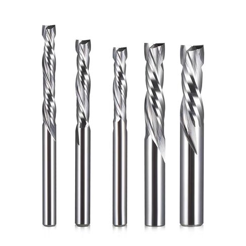 10Pcs 3.175 4 6mm UP Down Cut Two Flutes Spiral Mill Tool Cutters for CNC Router, Compression Wood End Mill Cutter Bits(10Pcs 3.175x12x38L) in Saudi Arabia