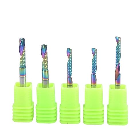 10pcs Single Flute Spiral CNC Milling Cutter Router Bits Coating End Mill(3.175x22x45L) in Saudi Arabia