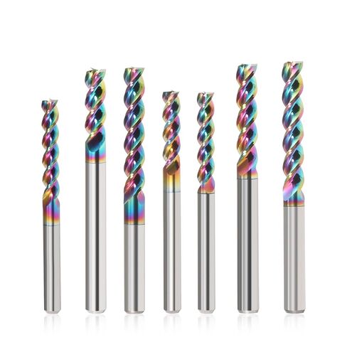 10Pcs 3.175/4/5/6/8/10mm 3 Flutes U Slot Efficient End Mill Tools CNC Spiral Router Coated Milling Cutter for Aluminum Alloy(2.0dx6Hx4Dx50L) in Kuwait
