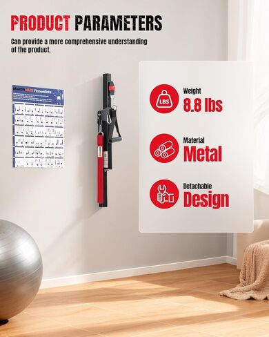 جهاز كابل للجيم المنزلي، معدات تمارين وتمرين مثبتة على الحائط مع مقاومة قابلة للتعديل، معدات لياقة بدنية مدمجة، مدرب متعدد الوظائف لتقوية الجسم بالكامل، توحيد اللون، تدريب إعادة التأهيل in Kuwait
