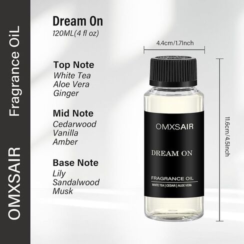 Hotel Diffuser Oil Dream on Long-Lasting Waterless Essential Oil for Large Spaces | White Tea, Vanilla & Cedarwood Blend | Aromatherapy Scented Oil | for Home Office(120ml/4.1FL oz) in Kuwait