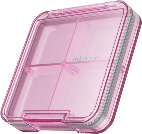 Small Pill Box, Travel Pill Organizer, Small Pill Case, Pill Container for Purse 4 Compartments, Daily Compact Travel Medicine Holder for Vitamins Medication (Pink) in Kuwait
