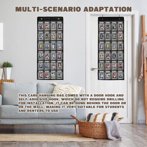 2 Pack PSA Cards Display Case, 48 Pockets PSA/BGS/CGC Grading Cards Storage Bag for Sports Card, Baseball Card, Football and Basketball Trading Card Wall Display Bag in Kuwait