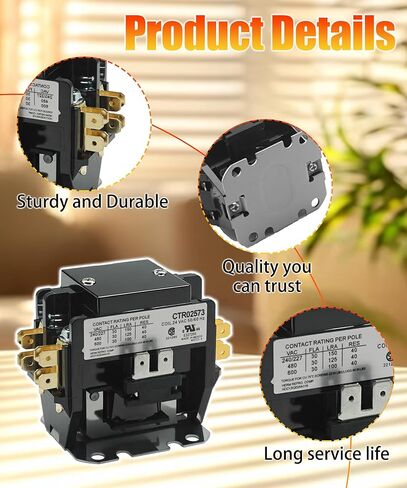 24v Condenser Contactor Relay 2 Pole 30 Amp Fits for Trane, Replace C147094P03 1012-925C 62-24268-03 in Saudi Arabia