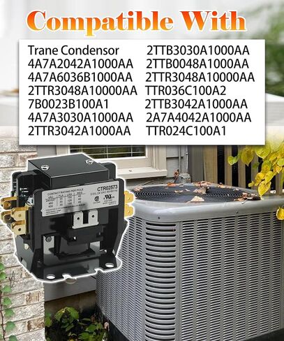 24v Condenser Contactor Relay 2 Pole 30 Amp Fits for Trane, Replace C147094P03 1012-925C 62-24268-03 in Saudi Arabia