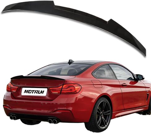 أجنحة سبويلر خلفية ABS متوافقة مع B-M-W Series 4 F32 كوبيه 2013 2014 2015 2016 2017 2018 2019 2020، [نمط أسود لامع] غطاء خلفي للشفاه وجناح خلفي وغطاء صندوق خلفي in Saudi Arabia
