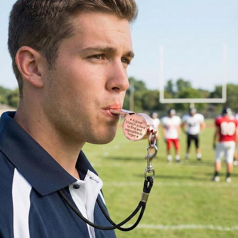 4 عبوات من صفارات المدربين هدايا للمدربين، صفارة رياضية من الفولاذ المقاوم للصدأ باللون الذهبي الوردي مع حبل وصندوق هدايا، معدات تقدير منقوشة لكرة السلة وكرة القدم وكرة القدم ومدرب السباحة in Kuwait