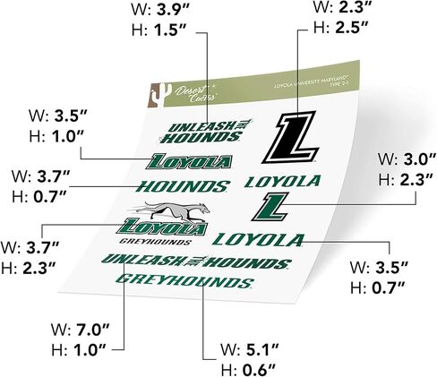 Desert Cactus Loyola Maryland University Sticker Greyhound Vinyl Decals Laptop Water Bottle Car Scrapbook T2 (Type 2) in Saudi Arabia