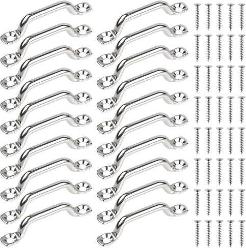 20Pcs Rope Loop Pad Eye, 316 Stainless Steel Bimini Boat Top PAD Eye with 40 Pcs Screws, Footman Loop for Kayak Canoe Rigging in Kuwait
