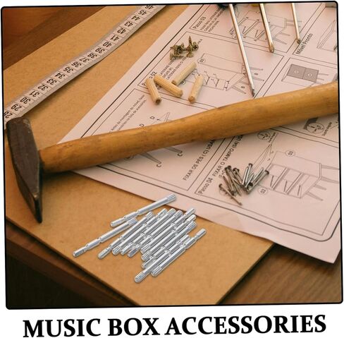 LIFKOME 10pcs Music Box Movement Parts P Transmission Insert Shaft Iron Shaft for DIY Projects Compatible with Various Music Boxes in Saudi Arabia