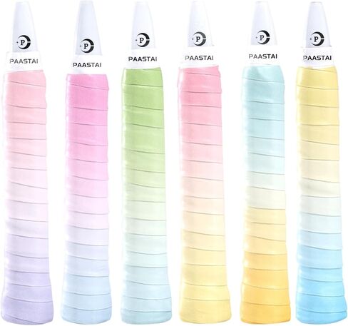6 Pack Tacky Tennis Racket Grip Tape,Non-Slip Absorbent Tennis Grips Tape,Gradient Color Tennis Racket Grip Tape for Tennis,Pickleball,Badminton,Golf,Baseball Bat in Kuwait