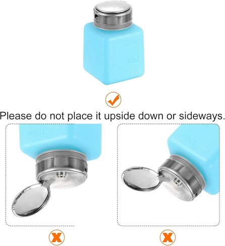 2pcs Solvent Alcohol Dispenser 120ml(4oz) Nail Polish Remover Push Down Liquid Dispenser Pump Bottle with Stainless Steel Press Head for Acetone Cleanser Polish Remover, Blue in Saudi Arabia