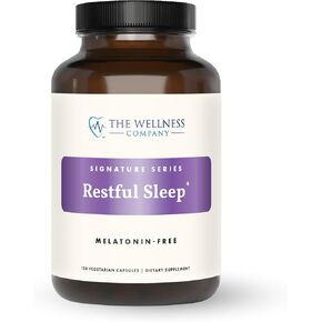 The Wellness Company Restful Sleep - Melatonin-Free, Deep Sleep, REM Support, Non-Habit Forming - Kava, Rafuma Leaf, Ashwagandha & Valerian Root | 120ct (2 Month Supply) in Kuwait