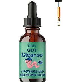 ELLORA Gut Cleanse Drops with Black Walnut Hull, Wormwood, Clove, Oregano & Licorice Root for Support Gut Digestive & Immune, Vegan, Non-GMO,30ML in Saudi Arabia