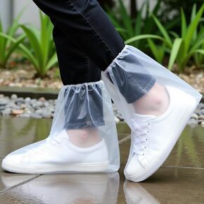 24 pairs of rainproof shoe covers - disposable plastic rain shoe covers - men's and women's plastic shoe covers, waterproof and non slip shoe covers, transparent and individually packaged in Saudi Arabia