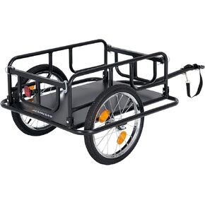 ABORON Foldable Bike Cargo Trailer – 176 lbs Load Capacity, 16×2.125″ Wheels, Quick-Attach Pin Release, Anti-Rust Steel Frame with Reflector in Kuwait