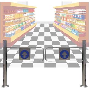 بوابة أمان متأرجحة أوتوماتيكية، بوابة للمشاة محملة بنابض للدخول الآمن إلى المستودعات ومحلات السوبر ماركت ومراكز التسوق in Kuwait