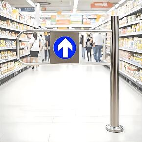 بوابة التأرجح الأوتوماتيكية في اتجاه واحد، جهاز الوصول إلى الباب المزدوج من الفولاذ المقاوم للصدأ للمتاجر/المكتبات في المدخل والخروج الآمن فقط 500 × 100 سم in Kuwait