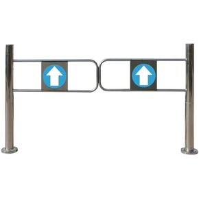 بوابات متأرجحة أوتوماتيكية لمحلات السوبر ماركت - حاجز أمان من الفولاذ المقاوم للصدأ في اتجاه واحد مع فتحة 90 درجة - باب وصول مثالي لمخازن المكتبات والمستودعات (170 × 100 سم) in Kuwait