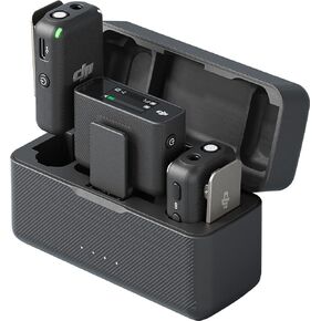 DJI Mic (2 TX + 1 RX + Charging Case), Noise Cancellation, Wireless Lavalier Microphone, 250m (820 ft.) Range, for PC, iPhone, Record Interview, YouTube, Vlogs (Renewed) in Kuwait