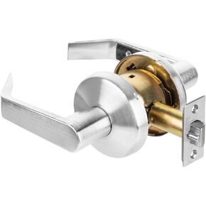 مجموعة قفل باب الخصوصية من Dynasty Hardware، متوافقة مع ADA، مقبض خفيف للاستخدام في الحمام أو المكتب، لمسة نهائية من الكروم الساتان، موديل AUS-20-26D in Kuwait