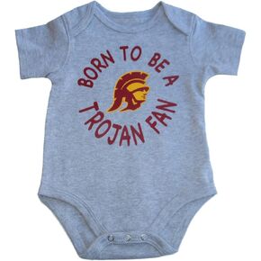 VF USC Trojans Born To Be A Trojan Fan Team Logo One Piece Creeper Bodysuit - Gray in Kuwait