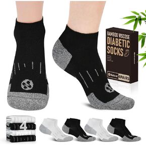 Diabetic Socks for Men,4 & 6 Pairs Low Cut Bamboo Viscose Wide Mens Diabetic Socks Size 9-12 10-13 in Saudi Arabia