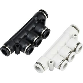 Tracheal Quick-Connect Five-Way Straight-Through Connector Pk4 6 8 10 12 White/Black Quick Plastic 1Pcs(Pk10 black) in Saudi Arabia