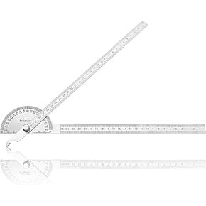 منقلة زاوية من الفولاذ المقاوم للصدأ، منقلة معدنية 0-180 درجة 30 سم/ 11.8 بوصة مسطرة لكشف زوايا الذراع ومسطرة النجارة in Kuwait