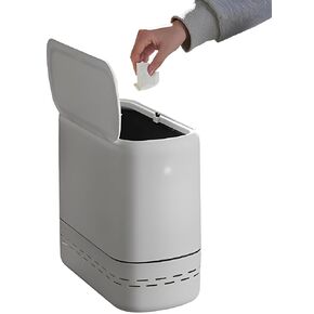 Sooyee Bathroom Trash Can with Lid, 2.4 Gallon Slim Trash Bin, Small Plastic Waste Basket, 10 L Narrow for Bedroom, Kitchen, Office, White in Kuwait