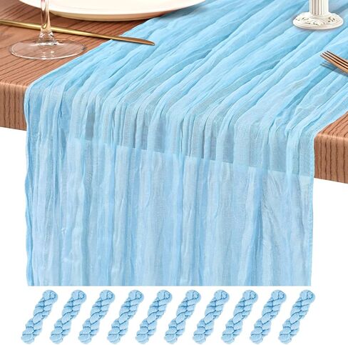 10 Pack Light Yellow Cheesecloth Table Runner 10FT Boho Gauze Cheese Cloth Table Runners Romantic Rustic Sheer Table Decorations for Wedding Party Baby Shower Birthday Holiday Home in Kuwait