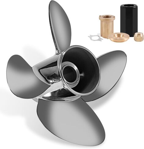 الدعائم الشبابية 13 × 17 مروحة قارب خارجية من الفولاذ المقاوم للصدأ لمحركات الزئبق 40 50 70 75 80 90 100 115 125 140HP 13 × 17 مجموعة محور الدعامة متضمنة 15 سنًا RH in Kuwait