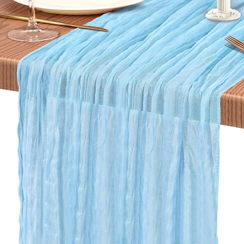 10 Pack Light Yellow Cheesecloth Table Runner 10FT Boho Gauze Cheese Cloth Table Runners Romantic Rustic Sheer Table Decorations for Wedding Party Baby Shower Birthday Holiday Home in Saudi Arabia