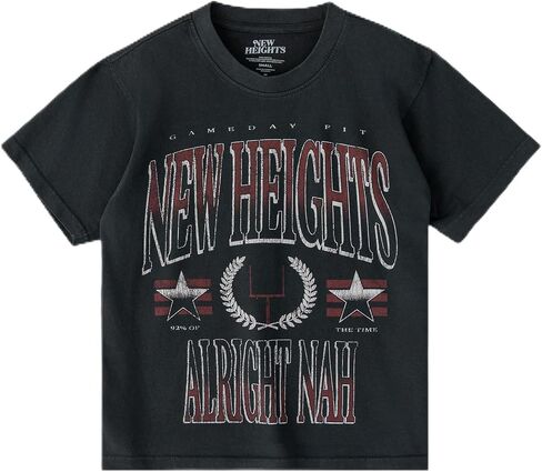 تي شيرت برسومات New Heights with Jason & Travis Kelce Gameday، طباعة كلاسيكية لـ Alright Nah، تي شيرت للجنسين، فحمي in Saudi Arabia