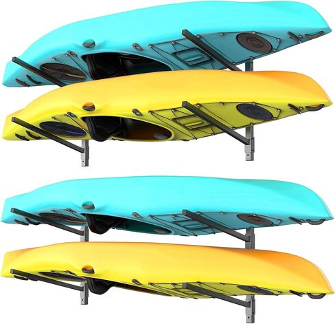 WALMANN Heavy Duty Wall Mounted Kayak Storage Rack for Garage, Indoor Adjustable Kayak Hangers for Wall, Holds Up to 220 lbs(2-Tier) in Saudi Arabia