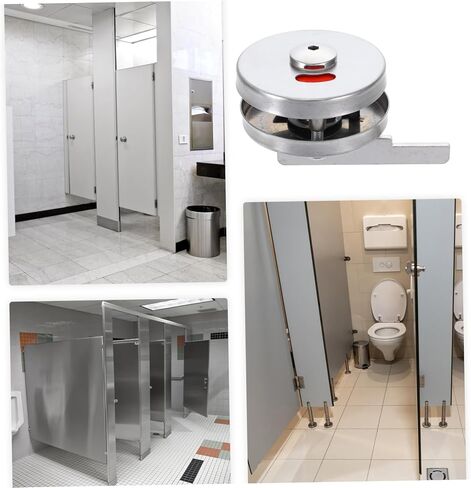 Lurrose Stainless Steel Bathroom Lock Occupied Vacant Indicator – Keyless Privacy Door Handle for Public Restroom Stalls Sturdy Indicator Lock for Hotel and RV Bathrooms in Saudi Arabia