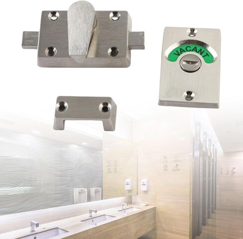 Generic Toilet Indicator Lock Occupied Vacant Indicator Stainless Steel Toilet Partition Lock for Restaurant Bathroom Public Restroom in Saudi Arabia