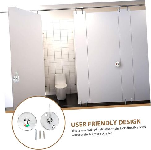 TEHAUX Public Toilet Privacy Indicator Lock Color Indicator Latch Heavy Duty Stainless Steel Door Lock for Washrooms 1 Set with Easy Installation in Saudi Arabia