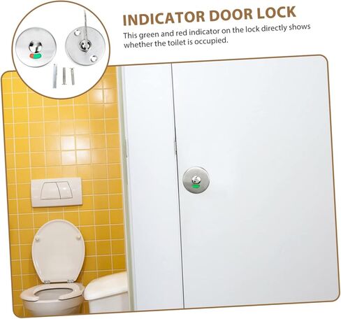 TEHAUX Public Toilet Privacy Indicator Lock Color Indicator Latch Heavy Duty Stainless Steel Door Lock for Washrooms 1 Set with Easy Installation in Saudi Arabia