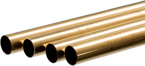 أنبوب نحاسي دائري من المعادن الدقيقة من K&S 9115 - 1/2 بوصة OD × 0.014 بوصة جدار × 36 بوصة طول - الحرف اليدوية والسباكة والتدفئة والتهوية وتكييف الهواء والنمذجة، صنع في الولايات المتحدة الأمريكية، 4 أنابيب in Kuwait