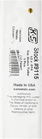 أنبوب نحاسي دائري من المعادن الدقيقة من K&S 9115 - 1/2 بوصة OD × 0.014 بوصة جدار × 36 بوصة طول - الحرف اليدوية والسباكة والتدفئة والتهوية وتكييف الهواء والنمذجة، صنع في الولايات المتحدة الأمريكية، 4 أنابيب in Kuwait
