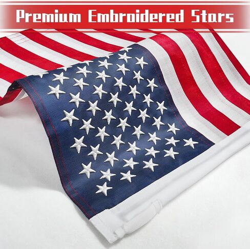 YOKYHOM 2 Pack 12"x18" Golf Cart Flag, Golf Cart Accessories with Elastic Strap Mount, Premium Embroidered American Flag for 250th Anniversary 2026 Patriotic Decoration in Saudi Arabia