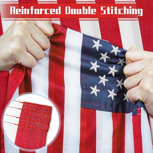 YOKYHOM 2 Pack 12"x18" Golf Cart Flag, Golf Cart Accessories with Elastic Strap Mount, Premium Embroidered American Flag for 250th Anniversary 2026 Patriotic Decoration in Saudi Arabia