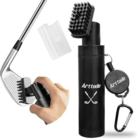 Golf Club Brush Cleaner with Clip, Easy Cleaning with Nylon Bristle, Holds 5 Ounces, Durable and Portable Golf Accessories Keeping Your Golf Clubs Clean in Kuwait