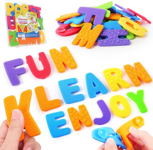 Alphabet ABC Learning Educational Toys - Textured Sensory Fidget Toys for Toddlers Kids - Educational Tools Suction Toy for Autsim - Preschool Learning Activity Toddler Toy for 2 3 4 5 Year Old Kids in Kuwait
