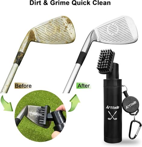 Golf Club Brush Cleaner with Clip, Easy Cleaning with Nylon Bristle, Holds 5 Ounces, Durable and Portable Golf Accessories Keeping Your Golf Clubs Clean in Kuwait