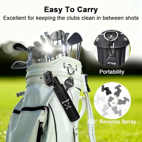 Golf Club Brush Cleaner with Clip, Easy Cleaning with Nylon Bristle, Holds 5 Ounces, Durable and Portable Golf Accessories Keeping Your Golf Clubs Clean in Kuwait