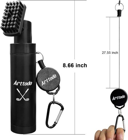 Golf Club Brush Cleaner with Clip, Easy Cleaning with Nylon Bristle, Holds 5 Ounces, Durable and Portable Golf Accessories Keeping Your Golf Clubs Clean in Kuwait
