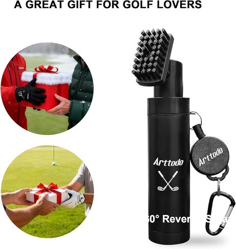 Golf Club Brush Cleaner with Clip, Easy Cleaning with Nylon Bristle, Holds 5 Ounces, Durable and Portable Golf Accessories Keeping Your Golf Clubs Clean in Kuwait
